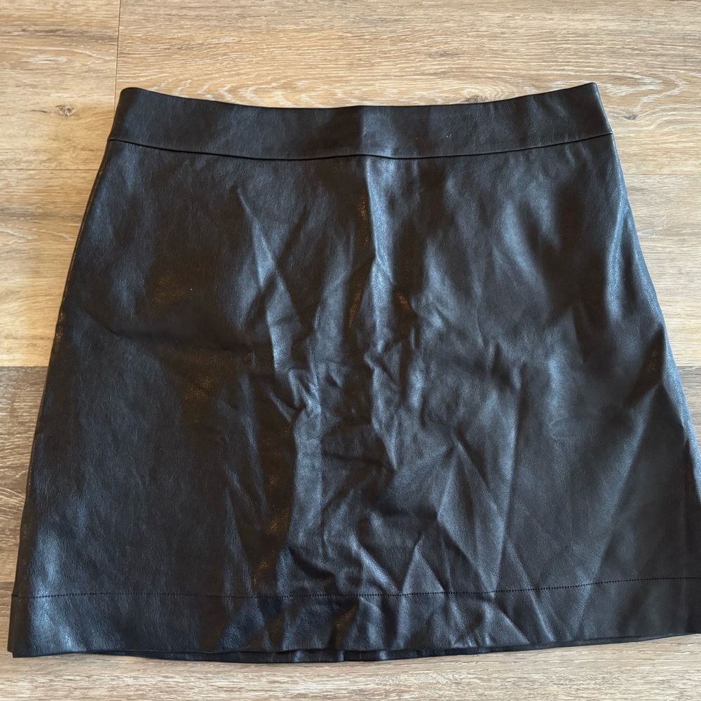 J. Crew Black Faux Leather Mini Skirt